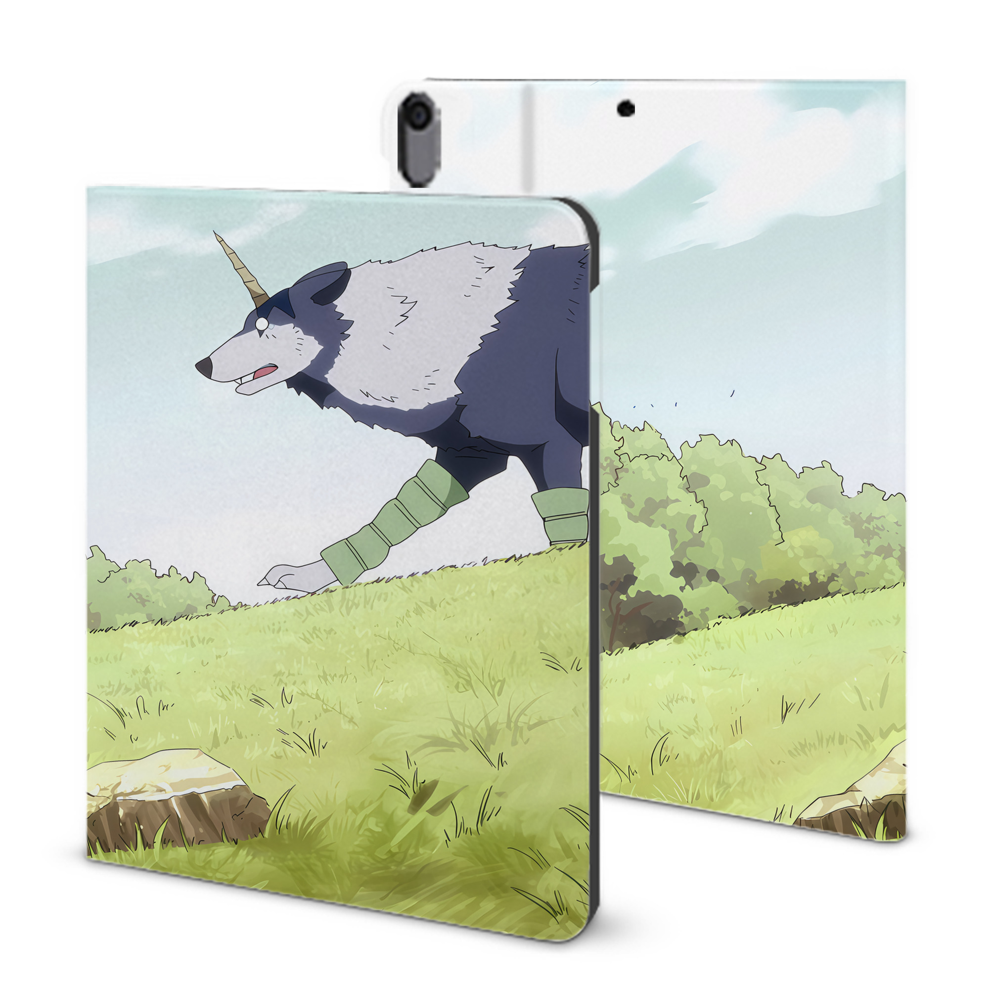 （画像用） 転スラ Regarding Reincarnated to Slime IPad ケース ブック型 PUレザー TPU 耐衝撃 軽量 薄型 ペン収納なし 全面保護 IPad 各モデル対応